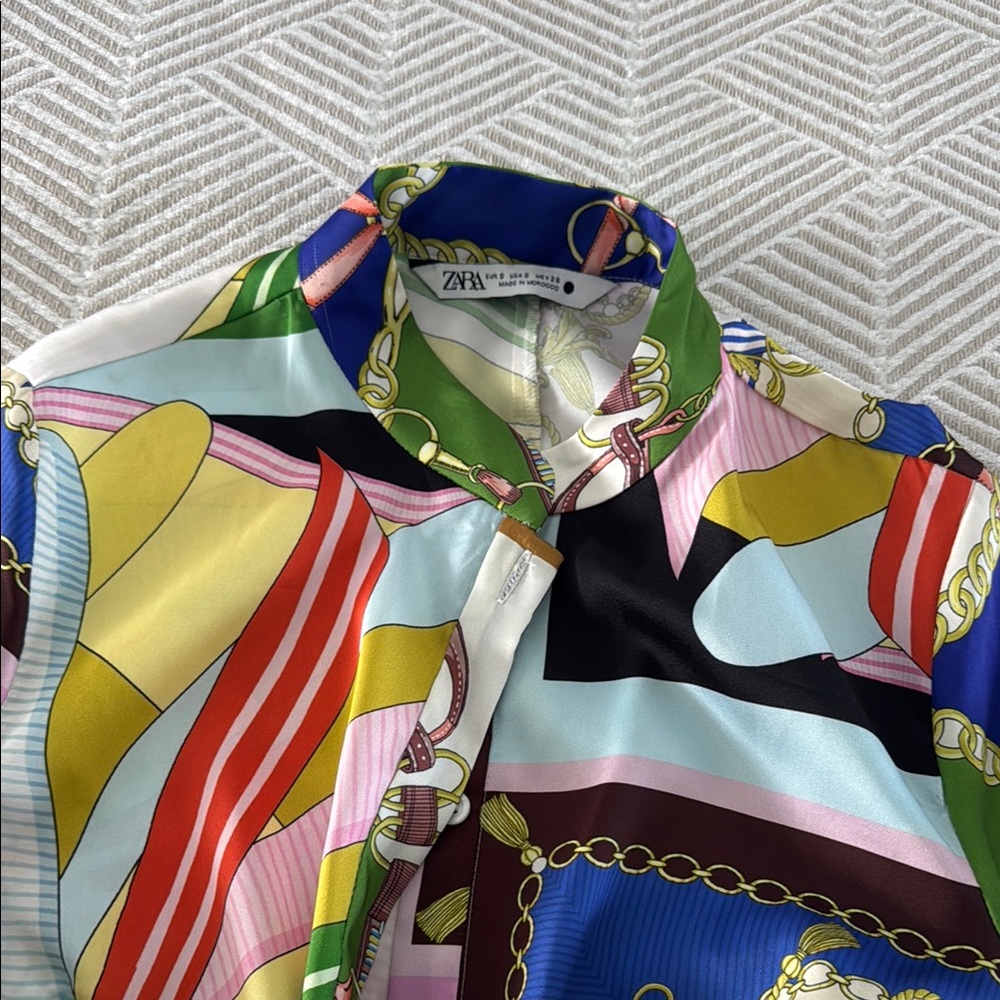 Colorful Chain Print Blouse